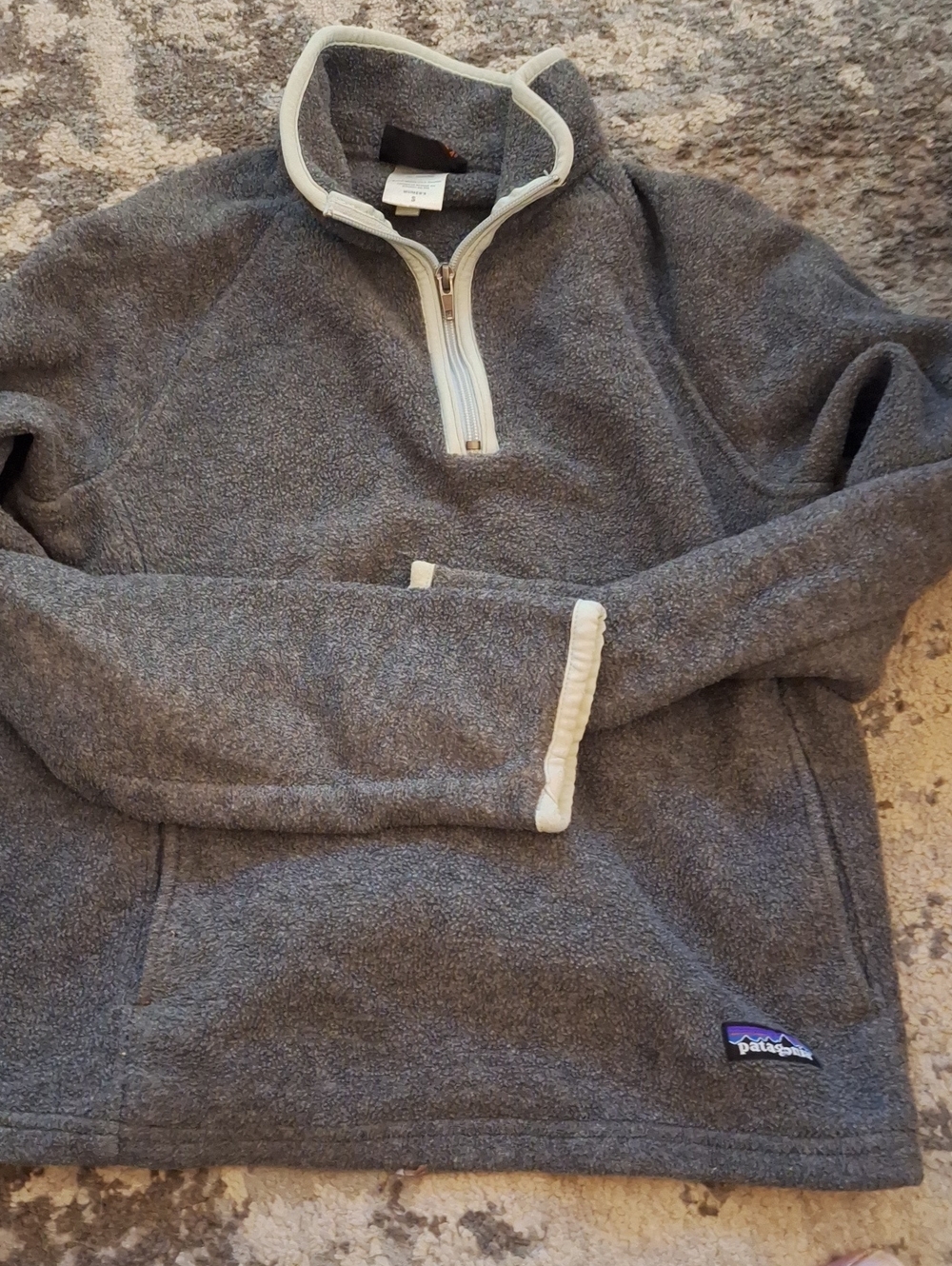 Patagonia Womens Gray Quarter-Zip Fleece Pullover